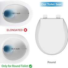 Asiento de inodoro redondo con asiento para niños, material segur-o de polipropileno, asiento de inodoro 2 en 1 para asiento de bebé integrado familiar, extraíble, 17 pulgadas, cierre suave + fácil de - Blanco - Ver 4