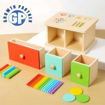 木制颜色分类和感官配对游戏，精细动作技能发展，蒙特梭利早教玩具，适合婴幼儿
