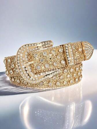 1 st midjebälte i västerländsk cowgirl-stil med strassutsmyckning för år 2000, lämpligt för vardag, fest och sammankomster