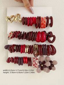 1-20 paires d'boucles d'oreilles surdimensionnées inspirées de cœurs en acrylique, de lettres, de formes géométriques et de pièces de monnaie vintage, en combinaison aveugle. Convient pour les femmes, la fête des mères, la Saint-Valentin, Noël, le Nouvel An et le port quotidien. - Multicolore - Voir 7