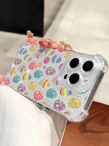Funda para teléfono con diseño de huevos de Pascua, compatible con iPhone 16, 15, 14 Pro Max, 13, 12, 11, XR y XS Plus. Fabricada en silicona TPU, ofrece protección contra golpes y caídas, además de una excelente sensación al tacto. Es el regalo ideal para familiares, amigos y seres queridos. - transparente - Ver 5