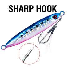 6pcs Metal Lure Baits, 10-100g Slow Sinking Casting Lures With 3D Luminous Eyes And Assist Hooks, Suitable For Sea Fishing - Multicolor - View 4