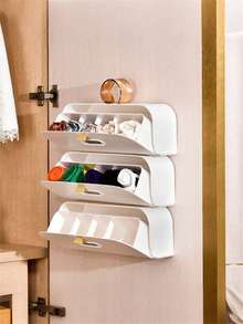 1个壁挂式抽屉收纳盒，用于存放内衣和袜子 - 轻质塑料收纳盒，婴儿房收纳，用于存放婴儿衣物 - 彩色 - 查看 1