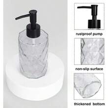 dispensadores de jabon330ml dispensador jabon Manos Vidrio Dispensador de jabón líquido de Manos para baño y Cocina líquido Jabón de Manos Gel de Ducha detergente para Ropa champú - Transparente - Ver 3