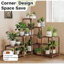 Plant Stand Indoor Corner Plant Shelf Outdoor For Multiple Plants Wood Flower Stand Ladder Plant Table For Plant Pots For Window Garden Balcony Living Room,37148568 - 紅色 - 查看 2