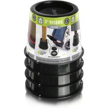 Slipstick CB672 - Elevadores de cama muebles con parte superior de soporte reforzada de acero 7.62 cm de altura paquete de 4 soporta 1197.5 kg negros apilables con CB671 - 3pulgadasnegras - Ver 1