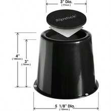 Slipstick CB672 - Elevadores de cama muebles con parte superior de soporte reforzada de acero 7.62 cm de altura paquete de 4 soporta 1197.5 kg negros apilables con CB671 - 3pulgadasnegras - Ver 6