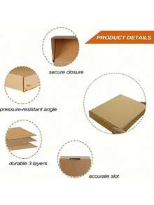 10pcs Packaging Brown Corrugated Paper Box, Made Of Paper Material, Suitable For Small Businesses, For Transportation - Perfect For Packaging And Gift Boxes - Brown - View 4