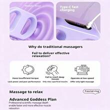 Multifunctional Full-Body Fascial Ring, Portable Design For Deep Tissue Vibration, Ergonomic Electric Fascial Massager, For Muscle Relaxation, 4 Modes And 3 Intensities, Hands-Free Electric Massage Ring, Gift For Athletes And Office Workers