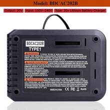 BDCAC202B 2.5A 充电器兼容 Black & Decker 12V MAX 和 20V 电池 LBXR20 LBXR2020 LBX4020 LBX20 LBD1520S，兼容 Black & Decker 20V MAX 锂电池充电器 - 黑色 - 查看 9