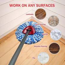 4 Pack Mop Replace Heads Compatible For OCeda, Spin Mop Refill Head Replacement For RinseClean 2-Tank System - Fluffy Microfiber, Machine Washable And Easy To Replace - MàuB - Xem 4