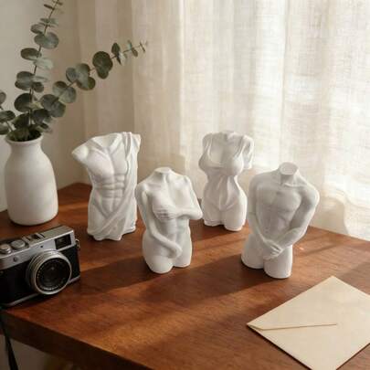 Creative Plaster Half-Body Sculpture, Artistic Desktop Decor, Drawing & Painting Sketch Tool