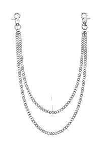 1件装时尚个性双层金属链牛仔裤吊带，百搭朋克风双层裤链，适合日常穿着