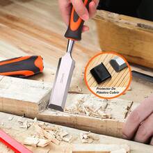 Juego de 6 Cinceles de Madera para Carpintería y Accesorios Bowoshen en Caja Transportadora - Naranja - Ver 7