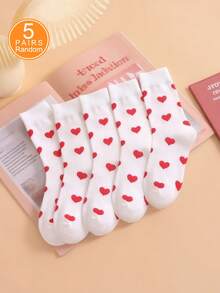 3/5/10 đôi tất ống ngắn hình trái tim màu trơn đơn giản và thời trang dành cho nữ, mềm mại, thoải mái, thoáng khí, phù hợp với mọi mùa, dễ thương, tươi mới và giản dị, thích hợp cho mặc hàng ngày. - Nhiều màu - Xem 8