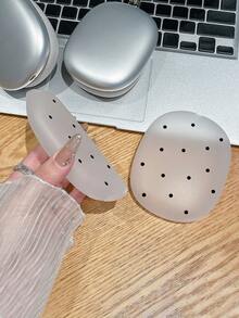 1 Pair Black Dot Pattern Frosted Translucent Over-Ear Headphone Case, Compatible With AirPods Max Protective Cover, Quick Ship Accessories, Gifts - Matte White - View 10