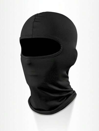 1pc Men's Solid Color Quick-Dry Thin Elastic Balaclava Hat, Breathable Sun Protection Beanie For Daily Wear, Hiking, Climbing, Sports