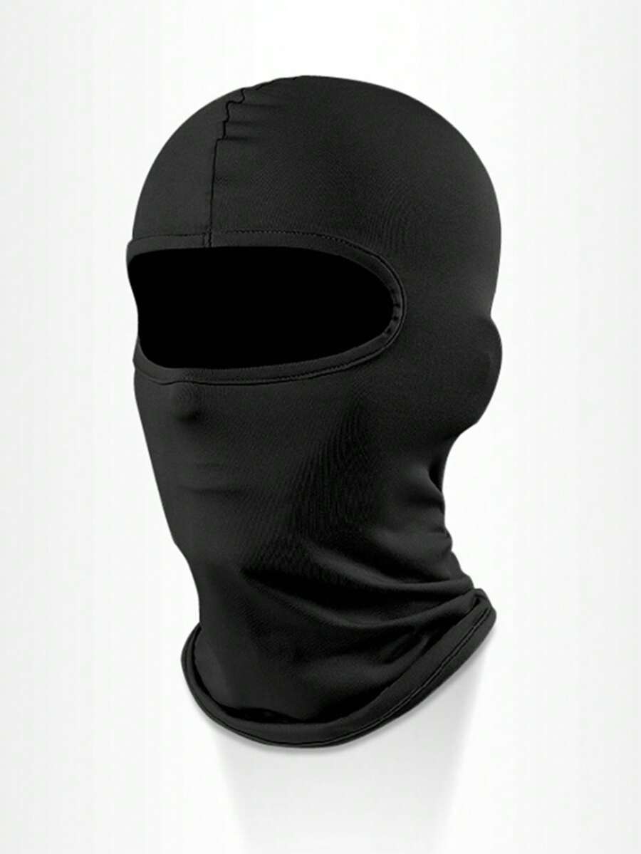 2pcs Men's Solid Color Quick-Dry Thin Elastic Balaclava Hat, Breathable Sun Protection Beanie For Daily Wear, Hiking, Climbing, Sports,Festival,Travel - Black + Dark Gray - View 1