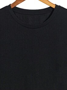 Men's Cartoon Duck Pattern Round Neck Short Sleeve Casual T-Shirt - Black - View 6