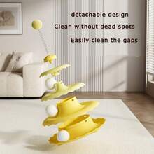 Juguete giratorio de 3 niveles para gatos, juguete de rompecabezas de autoentretenimiento para gatos - Multicolor - Ver 6