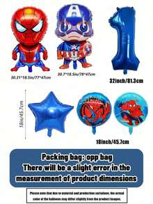 Marvel Spiderman Cartoon Balloons - Birthday Party Decorations Set, New Year Theme Party Supplies, Children's Celebration Activities And Gifts/Bouquets