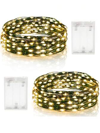 1 Set de 10/20/30/50/100/200 Luces, 1/2/3/5/10/20 Metros de Luces de Cobre Verde Navideñas Luminosas de Colores, Luces de Ambiente Festivo, Luces de Alambre de Cobre Invisibles, Luces Cálidas Nocturnas, Pequeño Regalo Lindo, Regalo Navideño, Luz Decorativa Nocturna para Habitación, Evento de Centro Comercial, Regalo para Novio/Novia, Regalo para Papá/Mamá