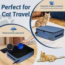 Cat Litter Box - Pequeño-azul - View 3