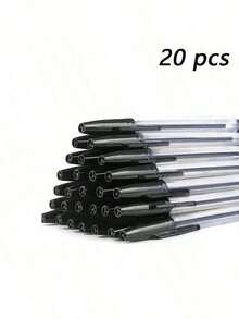 10/20/50pcs Black Medium Point Ballpoint Pens - Medium Tip, Smooth Writing - Professional Quality, Suitable For Home, Office And School Use. Christmas Gift Box Set Ideal As Office & Classroom Supplies, Holiday Stationery Gifts, And Back-To-School Presents. - Multicolor - View 9