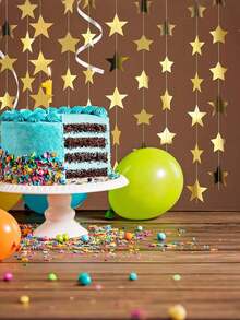 4米金色闪亮星星悬挂装饰 - 生日派对、蓝金银玫瑰金室内外装饰、返校季、情人节、音乐节、感恩节、母亲节、婚礼、斋月装饰