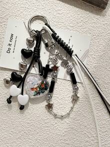 1件创意新款包包挂饰，个性化编织背包吊坠，十字架设计手机挂绳，钥匙链，情人节男女通用礼物 - 白色 - 查看 4