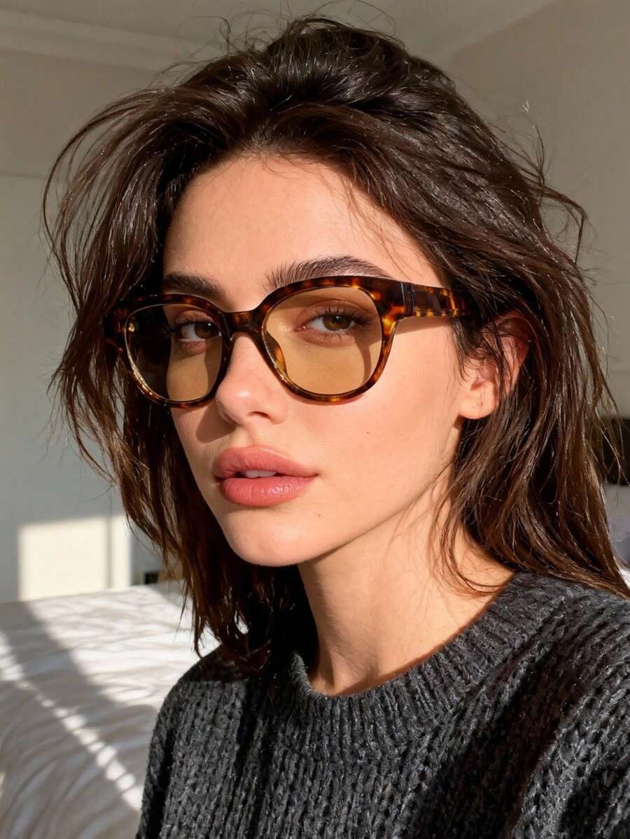 1pc Retro Niche Women's Glasses, Fashionable High-End European And American Eyeglasses