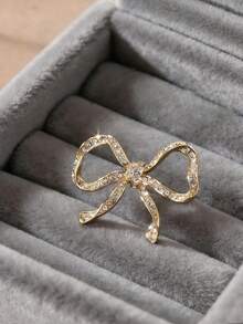 1 chiếc ghim cài áo hình nơ pha lê thanh lịch dành cho nữ, ghim cài ve áo vest, phụ kiện quần áo chống trượt, đa năng cho trang phục hàng ngày, dự tiệc, du lịch, món quà thời trang dành cho bạn bè. - Vàng - Xem 2