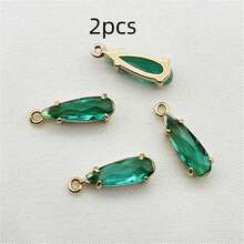 2/4/5/6/10 件金属镀锡玻璃泪珠吊坠，中式发饰，流苏，耳环，头饰 DIY 珠宝配件