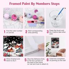 NAIMOER Nussknacker Malen Nach Zahlen mit Rahmen Erwachsene Kinder, Weihnachten Malen Nach Zahlen Acrylpigment Geschenke 20x30cm-54 - Winter - Übersicht 6