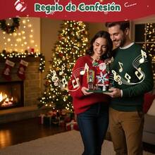 Figura de Santa Claus, Caja de Música de Cuerda 23 cm, Molino de Viento Giratorio, Regalo de Navidad, Coleccionables, Adornos, para Familia, Amigo y Niño - rojo y verde - Ver 8