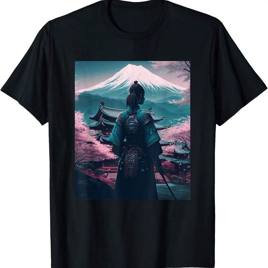Female Samurai T-Shirt - 酒紅色 - 查看 1