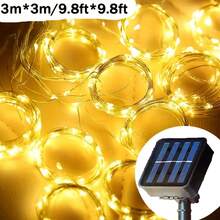 One-Piece Set, 100/200/300 LED Solar-Powered Outdoor String Lights, Solar-Powered Copper Wire Fairy Lights With 8 Lighting Modes, Perfect For Weddings, Parties, Balconies, Terraces, Tents, Eaves, Camping, Gardens, Trees, And Patio Decorations. - Multicolor - View 10