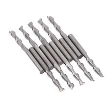 10Pcs Milling Cutter End Mill High Speed Steel 1/8in Tool Set Kit for Plastic Wood - Plateado - Ver 1