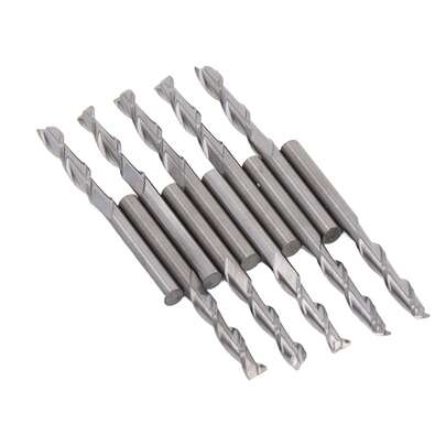10Pcs Milling Cutter End Mill High Speed Steel 1/8in Tool Set Kit for Plastic Wood