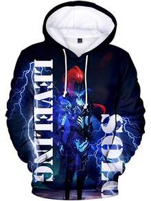 ISaikoy Anime Leveling Hoodie Sweatshirt Sweater Pullover Hooded - Multicolor - View 4