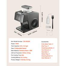 Schneeflocken-Eismaschine, 20 kg/Tag Eis-Rasiermaschine, Eisrasierer mit Edelstahlklinge, elektrischer Bingsu-Maschine mit 0,8 L Tank, 90-s-Schnellkühlung, für Zuhause kleine Veranstaltung - 20 kg/24 h - Übersicht 7