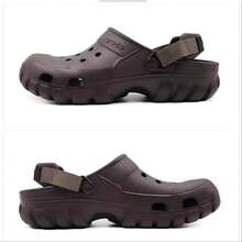 Crocs Dép xăng đan unisex thoáng khí, kiểu dáng thường ngày, có lỗ thông hơi, dép bít mũi thể thao thoải mái. - Nâu sẫm/màu óc chó - Xem 1