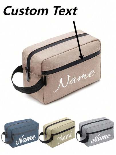 Personalized Makeup Bag, Custom Fashion Tote Bag, Personalized With Photo And Text, Large Capacity Cosmetic Bag, Bridesmaid Bridal Gifts, Makeup Organizer, Monogrammed Toiletry Bag, Featuring Multiple Compartments For Cosmetics And Toiletries, Suitable For Both Men And Women, Portable Travel Bag, Casual Accessory For Travel, Business Trips