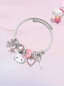 Sanrio 1条可爱时尚的三丽鸥Hello Kitty手链，创意卡通设计，送给朋友的甜蜜礼物