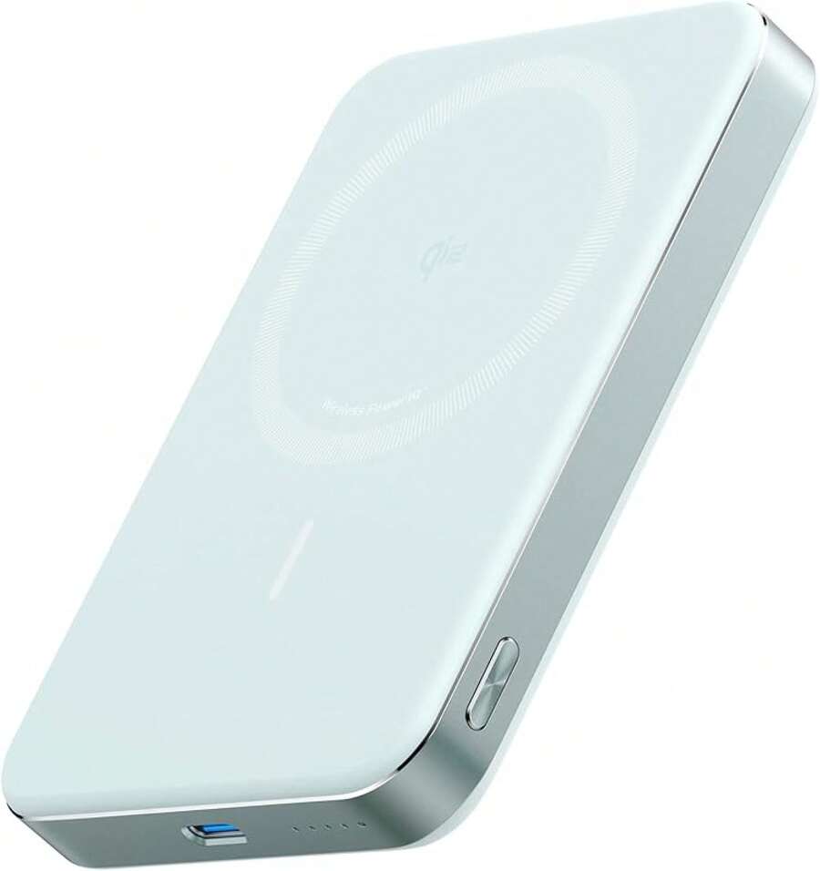 Power Bank PD 30W, Batería Portátil Pila Portátil 10000mAh, Cargador Inalámbrico Qi2 15W, Ultra Deado, USB-C Entrada/Salida, Carga Rápida, Compatible  17/16/15/14/13/12 Serie, Galaxy, - Verde - Ver 1