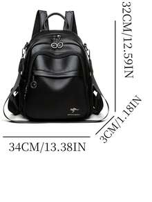 女士软PU皮革双肩包 学生书包 女式高品质双肩包 多功能女士单肩包 通勤包