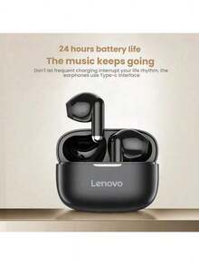 Lenovo EA110 藍牙真無線耳機 藍牙5.4連接 ENC通話清晰 半入耳舒適配戴 低延遲雙模式 動作場景適用 - 櫻花白 - 查看 3