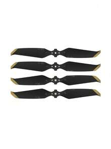 Mavic Air 2/Air 2S 无人机替换螺旋桨 4 个装 7238F - 可折叠快拆 TPU 耐用低噪音无人机配件，提升飞行时间和稳定性，黑色带橙色/金色点缀 - 彩色 - 查看 9