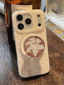 1pc Elegant Floral Oil Painting MagSafe Phone Holder, Strong Magnetic Desktop Slouchy Stand - Multicolor - View 2