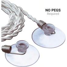 Go Travel Clothes Line línea de Ropa fácil de Colgar con Cuerda de poliéster y ventosas de Goma en los Extremos Ideal para hoteles Camping caravanas en Cualquier Lugar y en Cualquier Lugar - blanco - Ver 6